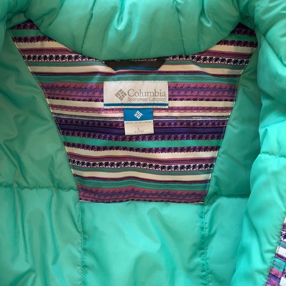 Columbia - L, 12/14, teal and purple winter coat - Picture 4 of 11